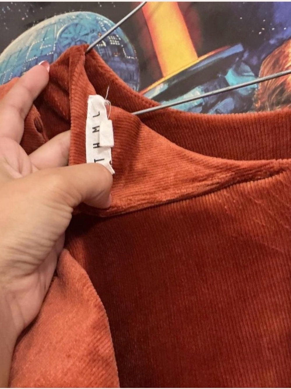 THML Rust Corduroy Long Sleeve Top